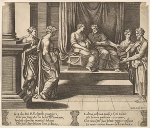 3. tábla: Psyche két nővére királyhoz ment férjhez, a Psyche meséjéből, 1530-60.