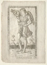 Az idő géniusza a Tarocchiból, B sorozat: Kozmikus alapelvek és erények, 32. szám, 1467 előtt.