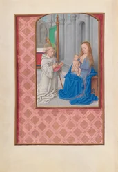 Izabella katolikus királyné, spanyol királynő órái: Fol. 267v, Szent Bernát látomása, c. 1500.