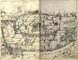 A kocsierőd a Wolfegg-kastély középkori házkönyvéből, 1485 körül