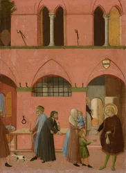 Szent Antal a szegényeknek osztogatja vagyonát, 1430-1435 körül (tempera, nyárfa tábla)