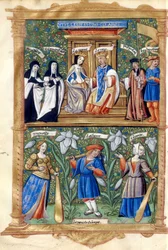 BNF Fr5750 f40 - Claude asszony, Franciaország királynéjának felszentelése, koronázása és bevonulása
