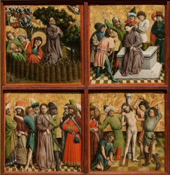 Oltárkép Krisztus passiójával, 1440 körüli évek (olaj és arany, fa)