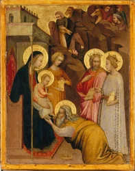 A bölcsek imádása, 1400-10 körül (tojástempera és arany, fapanel)
