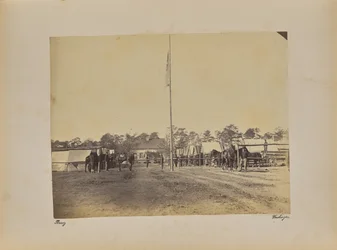 Fort Brady 1. Connecticut-i tüzérség. Téli szállás építése