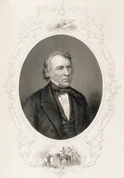 Zachary Taylor tábornok, „The History of the United States”, 4. évf. II, Charles Mackay, T. W. Hunt metszet egy dagerrotípiából