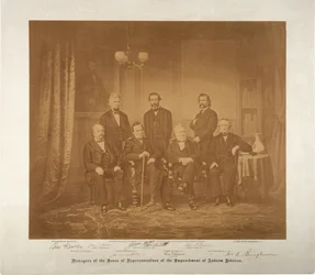Az impeachment képviselőházának vezetői, 1868 (szépia fotó)