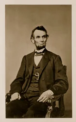 Abraham Lincoln (1809-65) portréja (bw fotó)