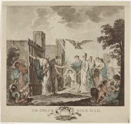 A város birtokos V. Vilmos felépülésének allegóriája, 1787 A boldog nap (cím a tárgyon)