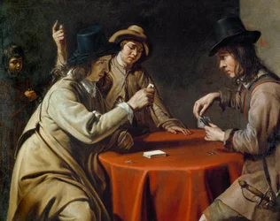A csalók újra egyesültek Mathieu Le Nain (Lenain) festménye (1607-1677) XVII.