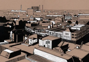Croydon View, 2016 (akril tinta, tábla)