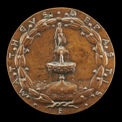 Szökőkút meztelen férfi figura által [hátra], c. 1446.