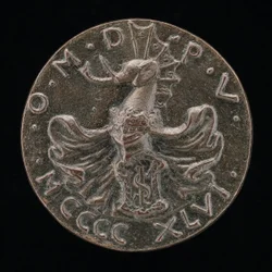 Pajzs, sisak, elefánt-címer és palást [fordítva], 1446.