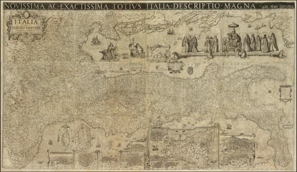 Matthaeus Greuter 1630-as Olaszország térképe, 1657-ben Stefano Scolari kiadta.