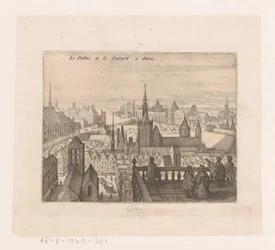 Arc Párizsban Le Palais et le louvre a Paris (cím a tárgyon) Hét francia táj és városkép (sorozat címe)