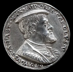 V. Károly, 1500-1558, spanyol király 1516-1556, Szent-római császár 1519 [előlap], 1530.