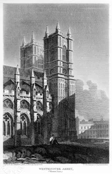 Nyugati tornyok, Westminster Abbey, London, 1815.