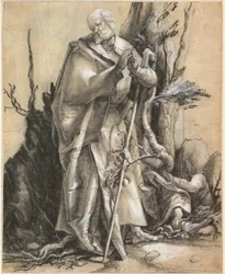 Szakállas szent sétabottal, kb. 1516