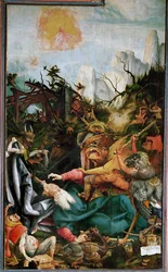 Nagy Szent Antal kísértése (festmény hársfára)