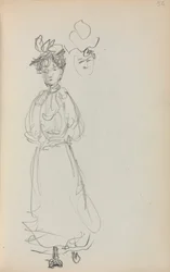 Olasz vázlatfüzet: Álló nő, arc 52. oldal, 1898-1899.