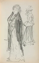 Olasz vázlatfüzet: Két álló nő 129. oldal, 1898-1899.