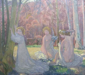 „Figurák egy tavaszi tájban, szent ligetben”, 1897
