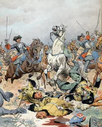 A spanyol örökösödési háború: a francia lovasság utolsó rohama a malplaquet-i csatában (Belgium) szeptember 11-én