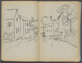 Vázlatkönyv- The Granite Shore Hotel, Rockport, 004. és 5. oldal: Utcai jelenet