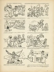 Maurice Radiguet (1866-1941) illusztrációja a Le Rire-ben, 21/12/21 - Le syndicrouge de Toulon - Szindikalizmus, Toulon