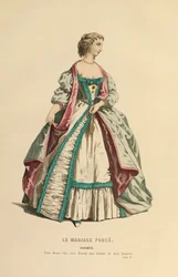 Jelmez Dorimene szerepéhez, 1868 körül (metszet)