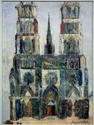 Nagy katedrális vagy Orléans-i székesegyház, 1913 körül (olajfestmény parkettás rétegelt lemezen)