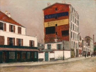 A vörös fal, Boulevard de la Chapelle, 1910 körül (olajfestmény táblán)