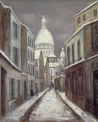 A Rue Saint-Rustique, 1933 körül (olajfestmény papíron)