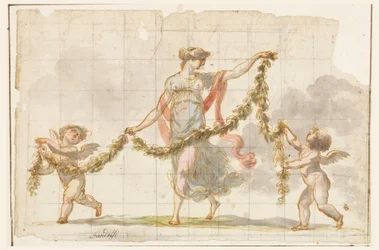 Rajz, falfestmény, 1820 körül
