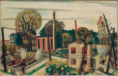 Frankfurt melletti táj, gyárral