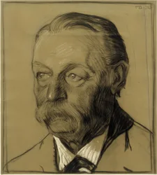 Friedrich Beckmann bácsi portréja, félprofil balra