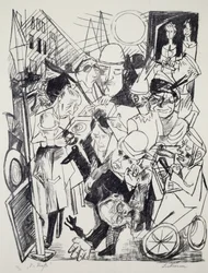 Az utca, Max Beckmann (1884-1950), metszet. Németország, XX. század.