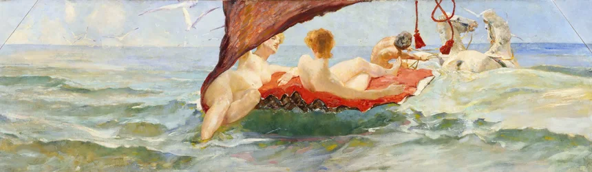 Vénusz a kagylókocsiban. Az Albers-villa faldíszének része, 1884-1885.
