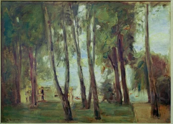 A művész kertje Berlin-Wannsee-ben, a háttérben