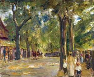 A wannseei Grosse Seestrasse alakjai par Liebermann, Max (1847-1935). Olaj, vászon, méret: 60,4x72,5, c. 1920, Magángyűjtemény