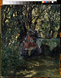 ""Garden in a villa at Wannsee Berlin"" (Garden at the Villa at Wannsee) Max Liebermann festménye (1847-1935) 1911 Mikalojus Konstantinas Ciurlionis Szépművészeti Múzeum, Kaunas, Litvánia
