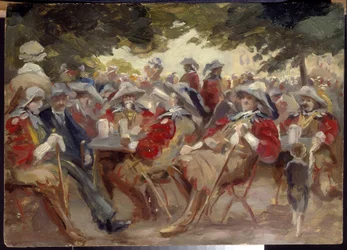 Örvendések (Merrymaking). Max Liebermann (1847-1935) festménye, olaj, fa. Német művészet, 19. század vége-XX. század, impresszionizmus. Állami A. Puskin Szépművészeti Múzeum, Moszkva.
