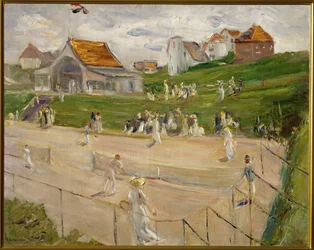 Tenniszpálya játékosokkal Noordwijkban, Hollandia (festmény, vászon)