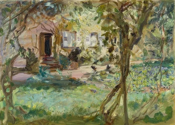 Kert árvácskaággyal. 1914
