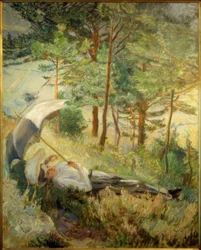 Nyári reggel (napernyős nő)