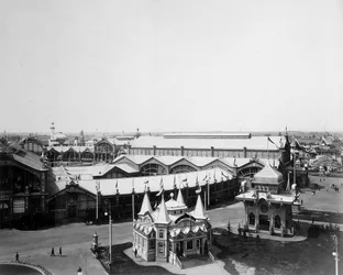 Általános nézet, az összoroszországi kiállítás, Nyizsnyij Novgorod, Oroszország, 1896.