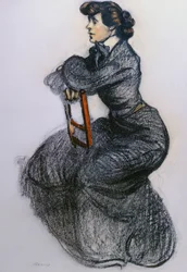 Colette, 1906-1907 körül (szén és pasztell)