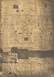 A dombormű a nagy Ízisz-templom nyugati faláról, Philae-ban, 1850. április.