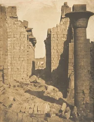 A bubastiták udvara és a karnaci palota Hypostyle termének bejárata, Théba, 1849-50.