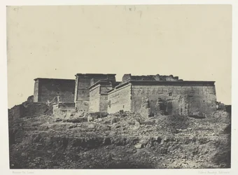 Isis nagy temploma Philoe-ban, általános nézet északról; Núbia, 80. tábla az "Egypte, Nubie, Palestine et Syrie" albumból (1852)